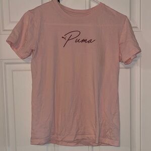 Puma Light Pink Script Logo Tee